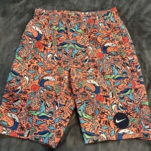 Nike Swimsuit Boys Large Swim Trunks‎ Sharks T Rex Only Good Vibes Drawstring